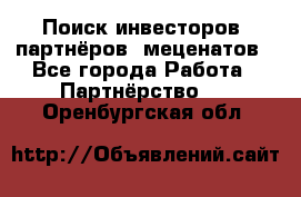 Поиск инвесторов, партнёров, меценатов - Все города Работа » Партнёрство   . Оренбургская обл.